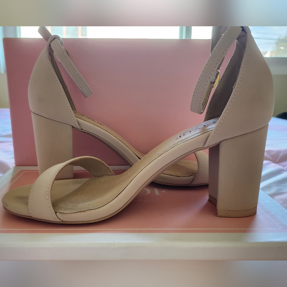 CUZOF matte beige tan heels